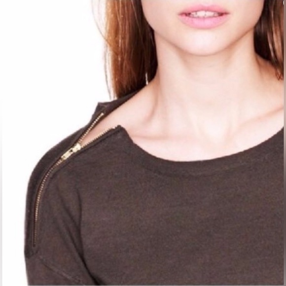 J. Crew Merino Wool Zip-Shoulder Sweater Navy BLUE L - Picture 2 of 9